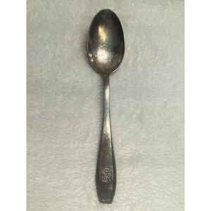 Antique Hepp Pforzheim 90 Spoon 7.5" with Sun Moon Flower Leaf Logo Tarnished